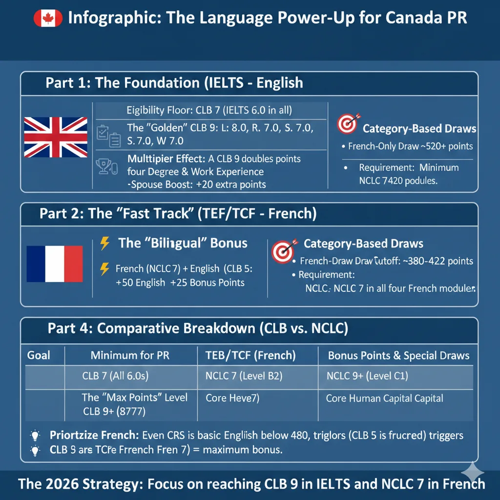 ietls or tcf for canadda pr